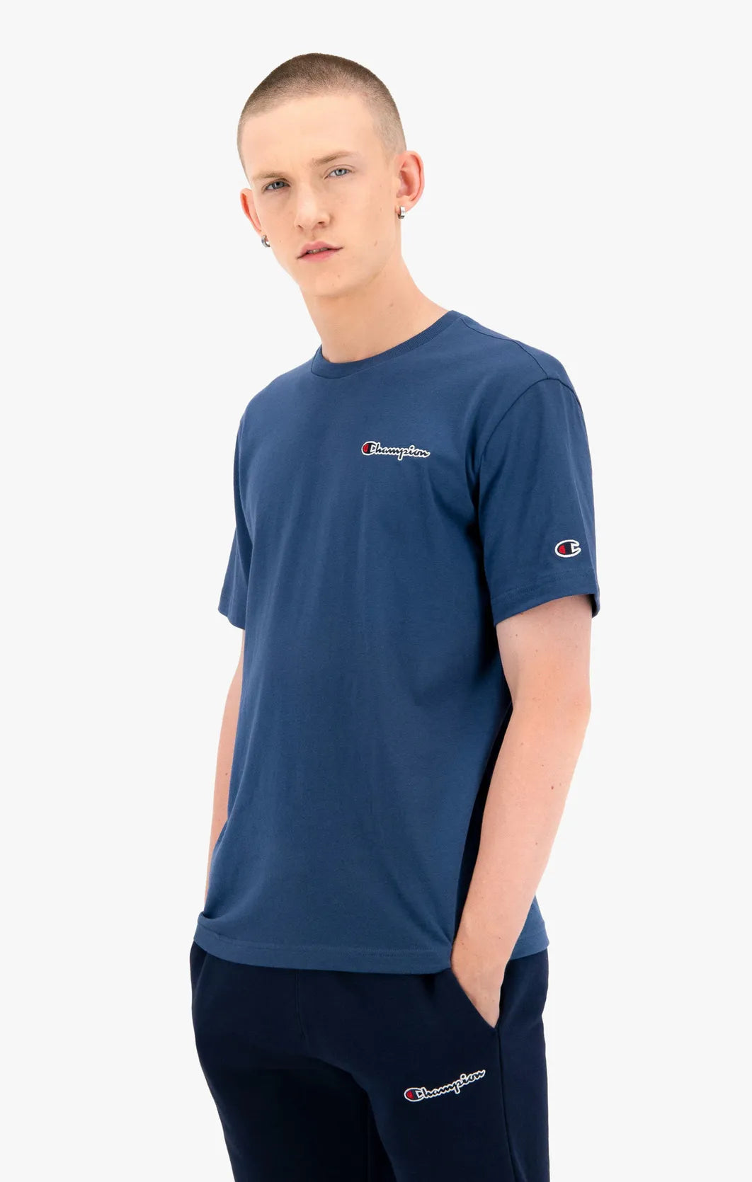 T-Shirt 216480 mit kleinem Schriftzug uscar-world – Logo Dark Turquoise Champion