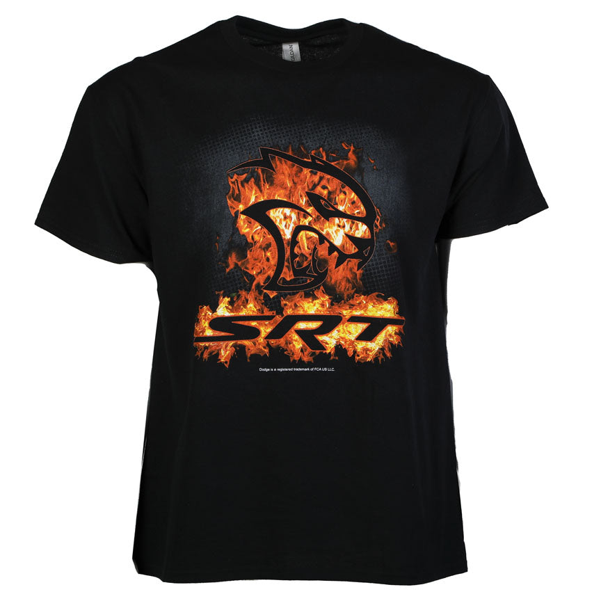 Dodge Hellcat T-Shirt SRT Hellcat Flames Logo Motiv Schwarz