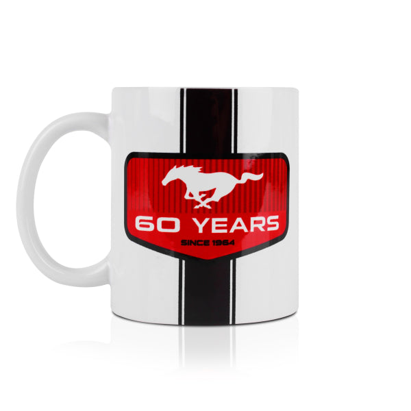 Ford Mustang Tasse mit Ford Mustang 60 Years Logo Weiß