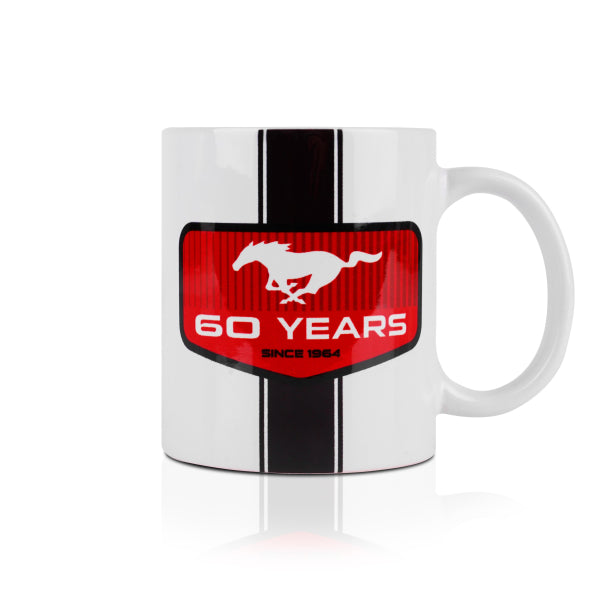 Ford Mustang Tasse mit Ford Mustang 60 Years Logo Weiß