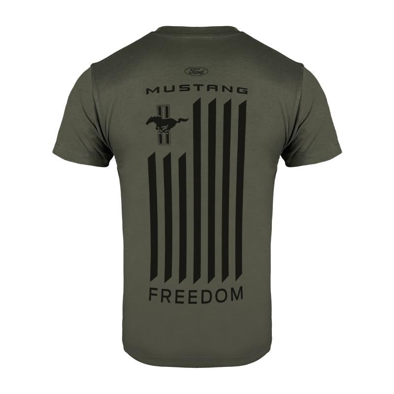 Ford Mustang T-Shirt Mustang Tribar Logo Freedom Oliv