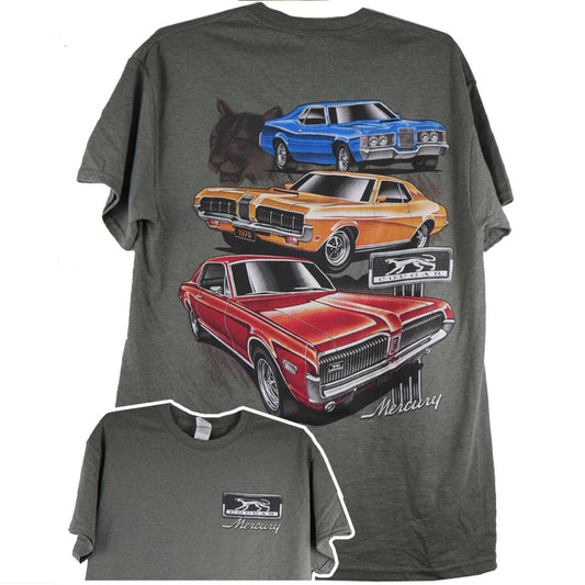 Ford Mercury Cougar T-Shirt mit Mercury Cougar Logo Motiv Military Green