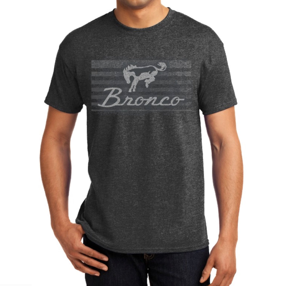 Ford Bronco T-Shirt mit Ford Bronco Logo Motiv Dunkgelgrau