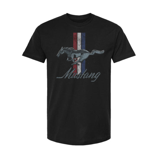 Ford Mustang T-Shirt Ford Mustang Tribar Logo Schwarz