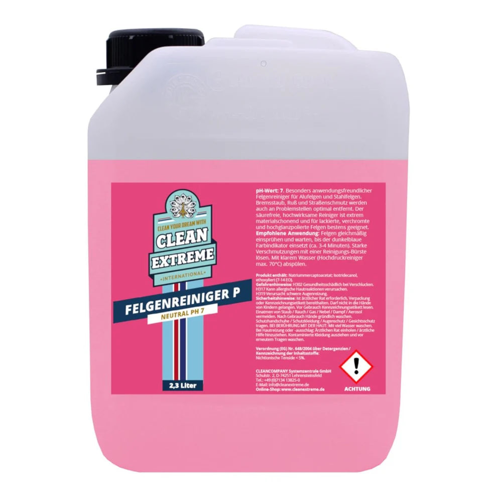 CLEANEXTREME Felgenreiniger P redblue Säurefrei pH-neutral mit Farbumschlag 2,3 Liter (Alufelgenreiniger)