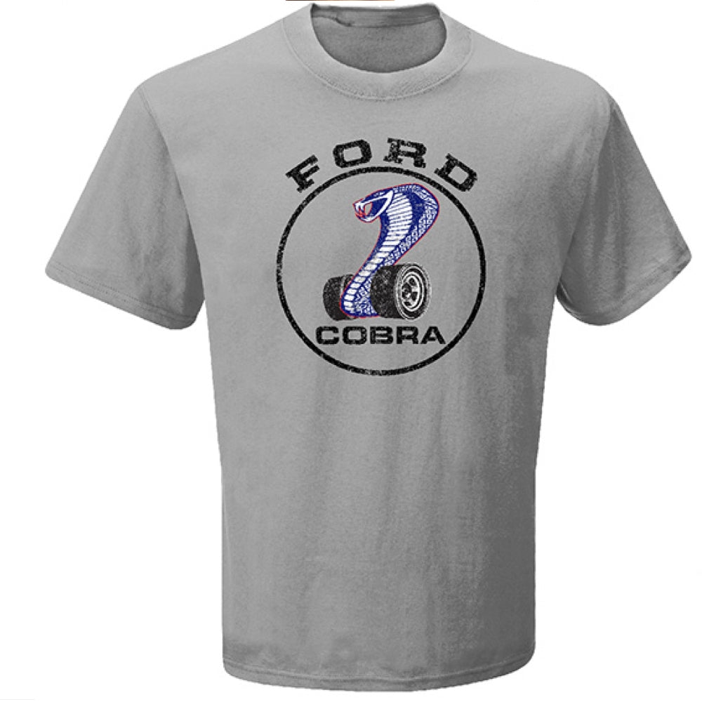 Ford Cobra T-Shirt mit Ford Cobra Logo Motiv Hellgrau