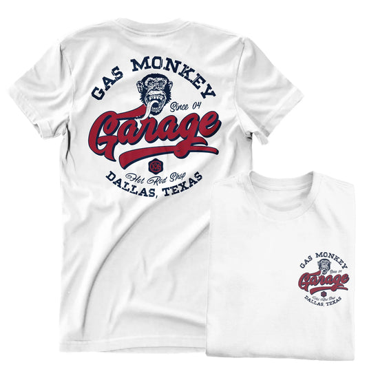 Gas Monkey Garage Hot Rod Shop Logo T-Shirt Weiß