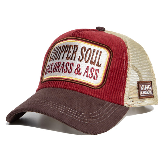 King Kerosin Cord Trucker Cap "Chopper Soul"