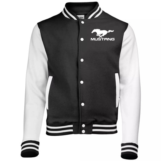 Ford Mustang Collegejacke Mustang Running Horse Schwarz/Weiß