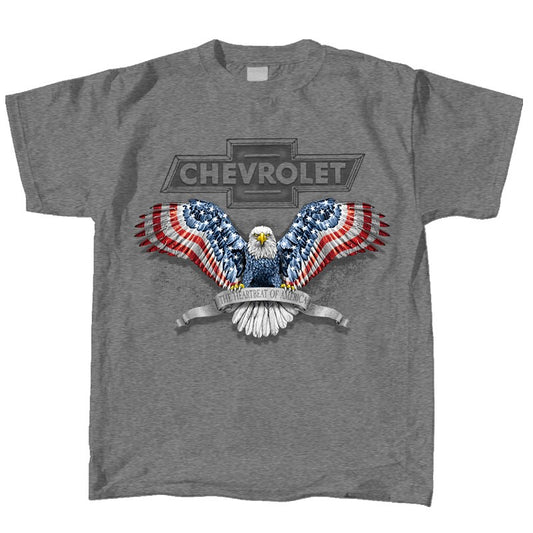 Chevrolet T-Shirt Chevy Patriotic Eagle Logo Grau