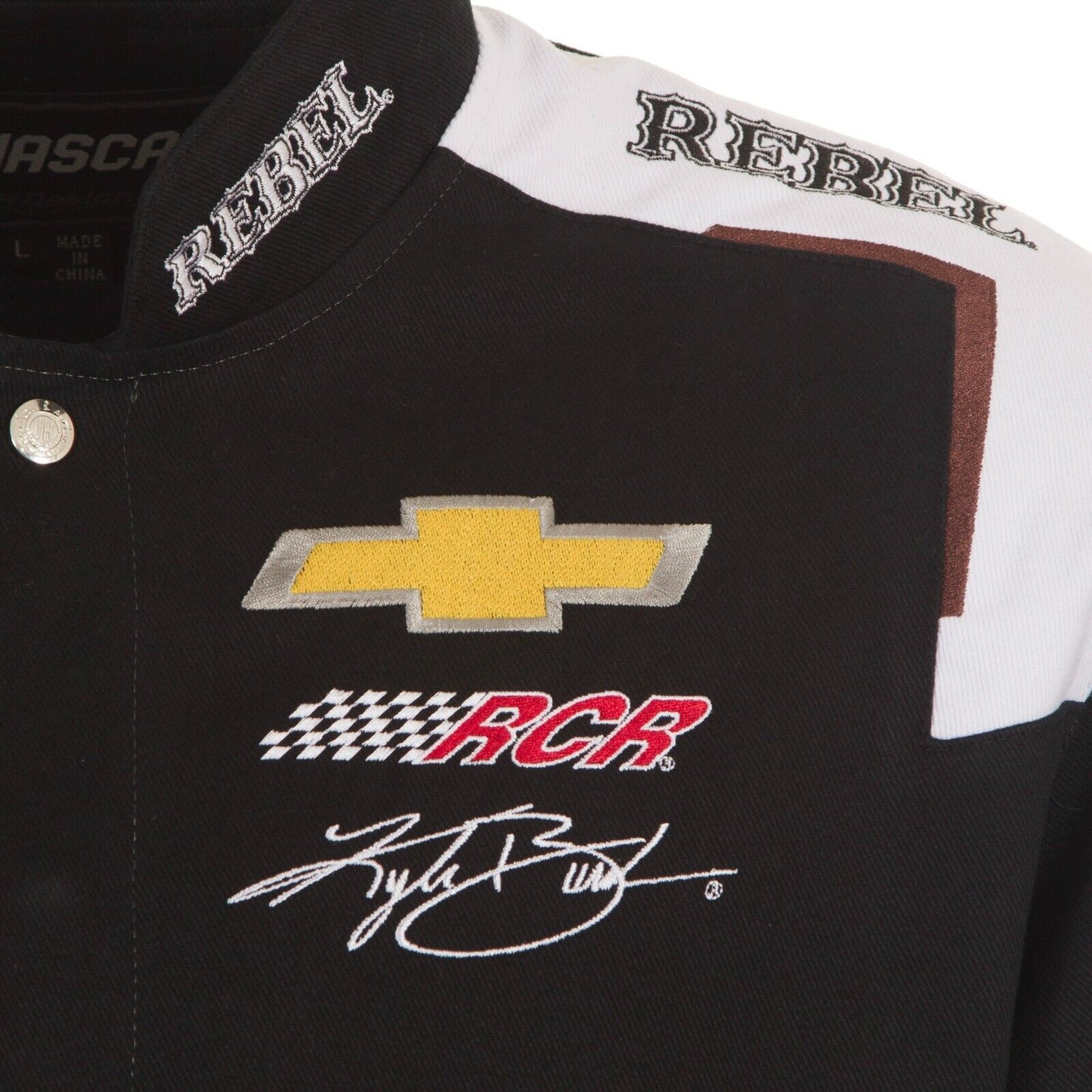 NASCAR Jacke Kyle Busch RCR Racing REBEL Bourbon Uniform Jacke Schwarz