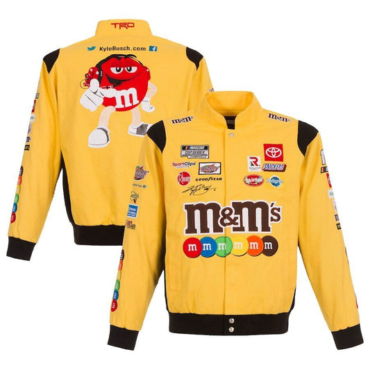 NASCAR Jacke Kyle Busch Joe Gibbs Racing Team M&Ms Uniform Jacke Gelb