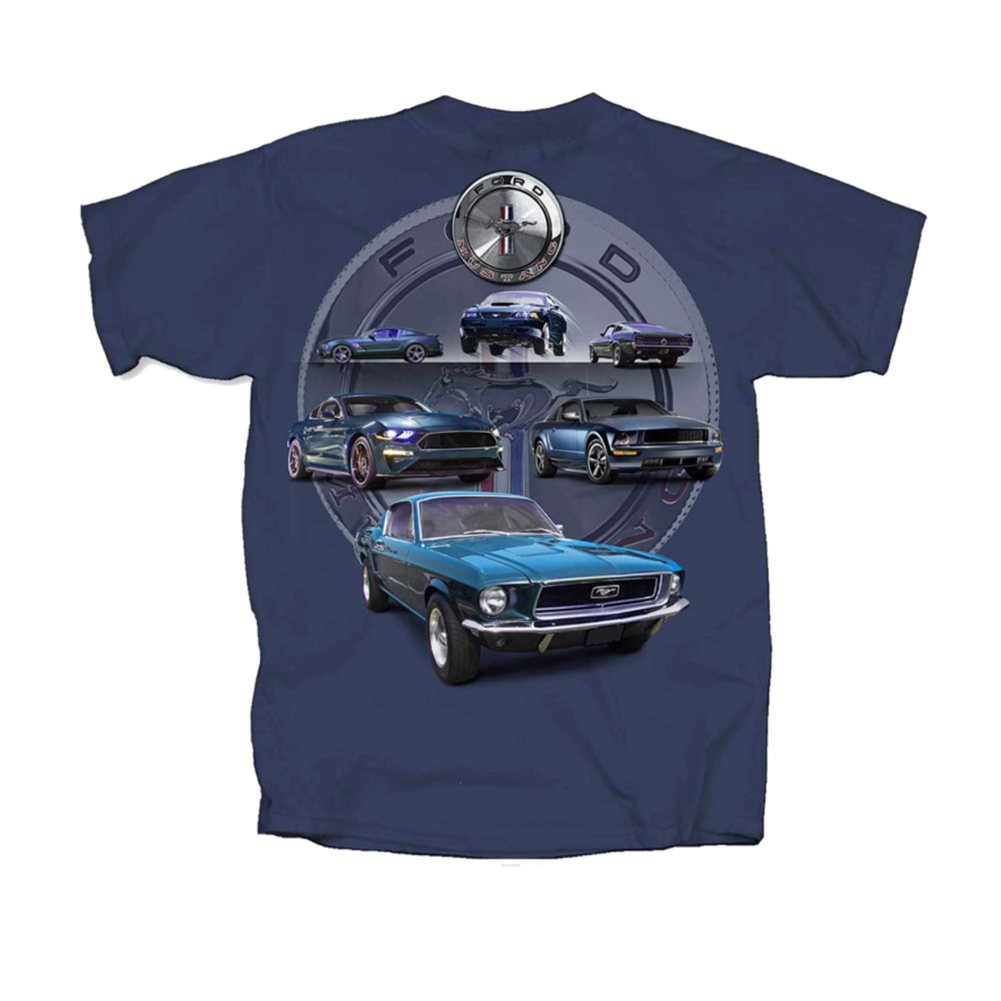 Ford Mustang T-Shirt Ford – uscar-world Mustang GT Collage Blau Mustang