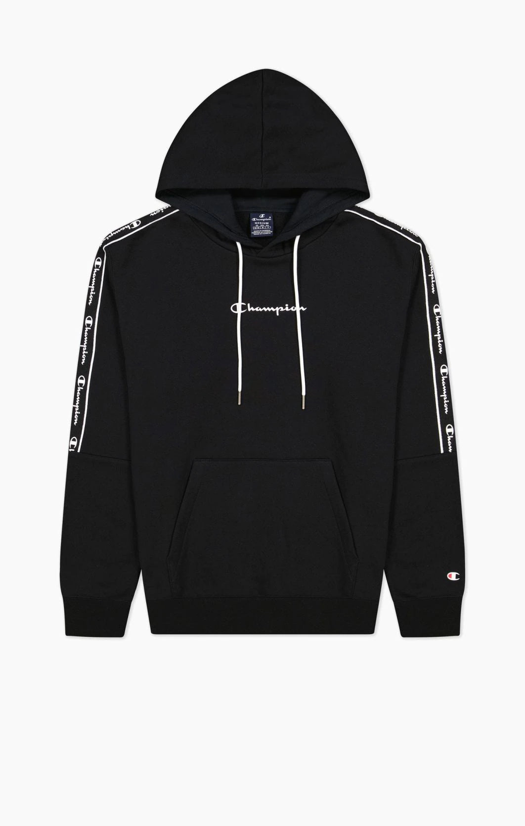 Champion Kapuzenpullover Hoodie mit Logo Bandeinsatz Schwarz 217829